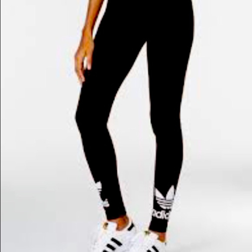 Adidas original black leggings with logo on both ankles